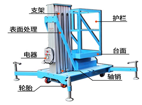 单桅式铝合金高空作业平台